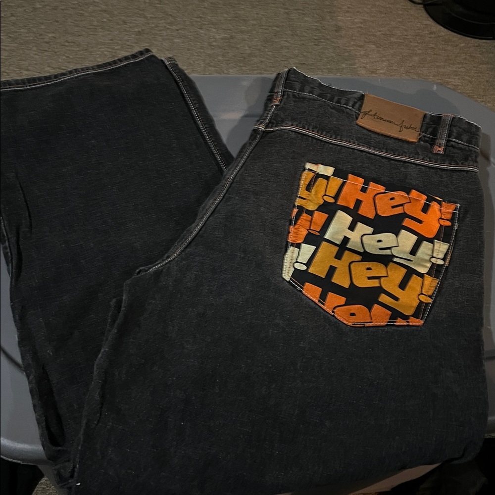 FUBU Men's Dark Gray Relaxed Jeans sz 46 -34 - Picture 3 of 5